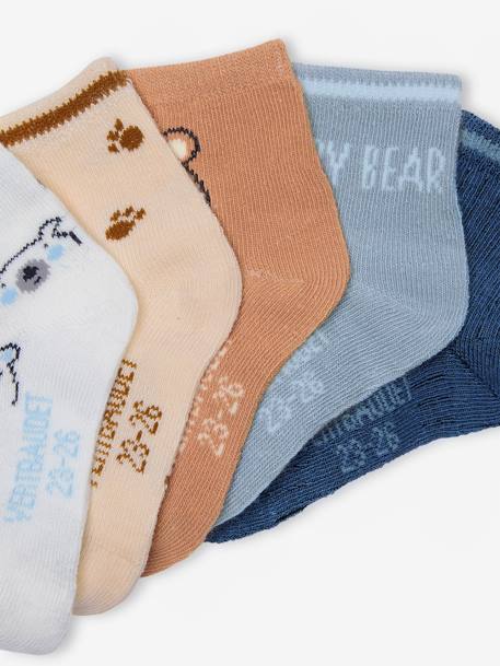 Lot de 5 paires de chaussettes 'baby bear' bébé brun 3 - vertbaudet enfant 