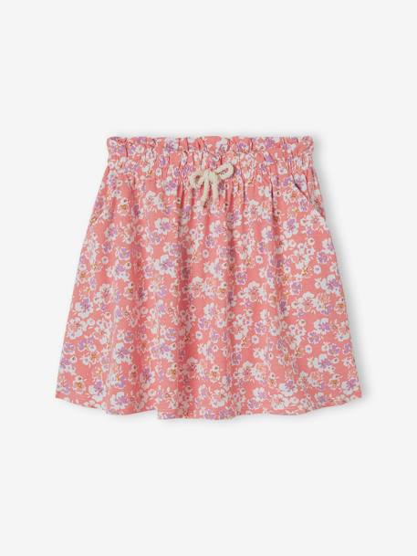 Jupe tournante imprimée Basics fille écru+rayé bleu+rose+rose poudré+vert+vert de gris 10 - vertbaudet enfant 