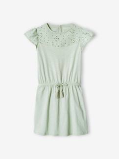 -Robe fille détails en broderie anglaise