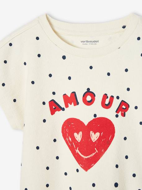 T-shirt 'amour' à pois fille écru 4 - vertbaudet enfant 