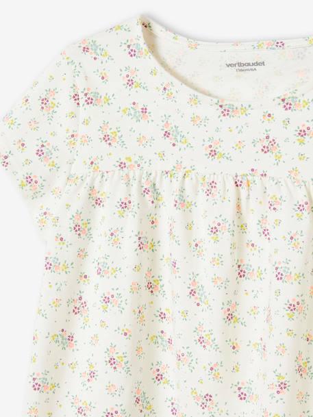 T-shirt blouse à fleurs fille bleu ciel+écru 8 - vertbaudet enfant 