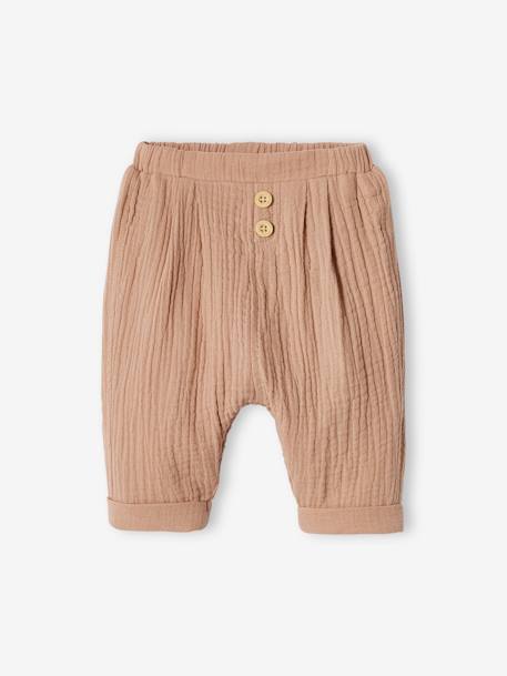 Bébé-Pantalon coupe sarouel en gaze de coton