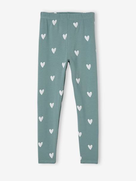 Legging fille imprimé bleu ciel+chocolat+écru+rose nude+vert de gris 13 - vertbaudet enfant 