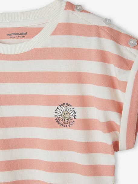 T-shirt rayé personnalisable fille rayé rose 4 - vertbaudet enfant 