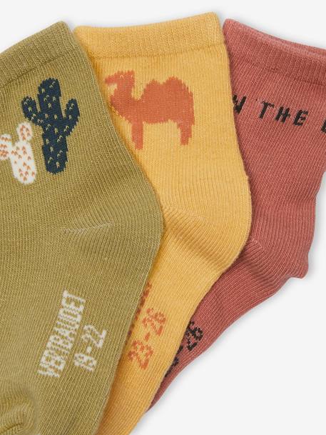 Lot de 3 paires de chaussettes 'cactus' bébé kaki 2 - vertbaudet enfant 