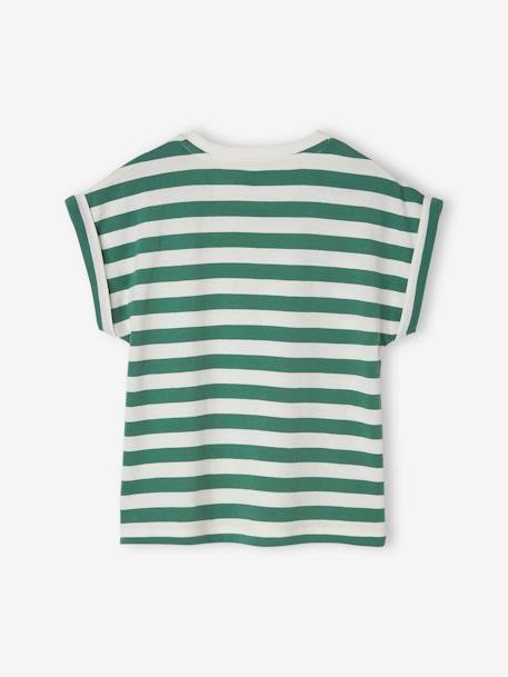 T-shirt rayé personnalisable fille rayé rose+rayé vert 9 - vertbaudet enfant 