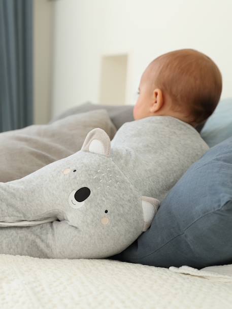 Dors-bien animal bébé en velours gris chiné 1 - vertbaudet enfant 