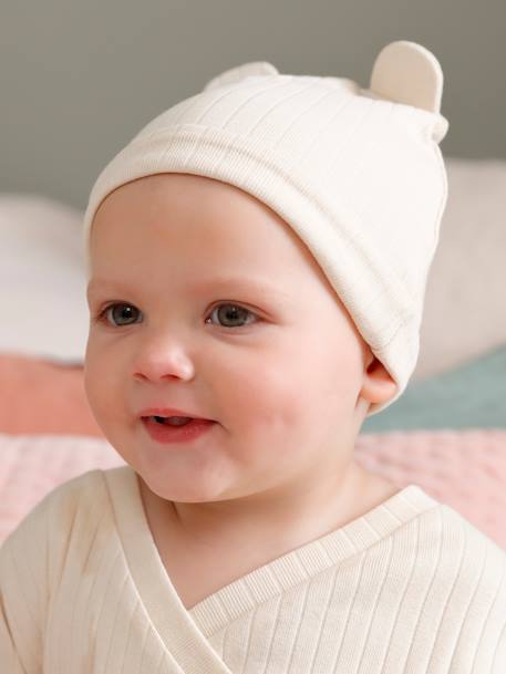 Combinaison en maille côtelée bébé et son bonnet sable 9 - vertbaudet enfant 