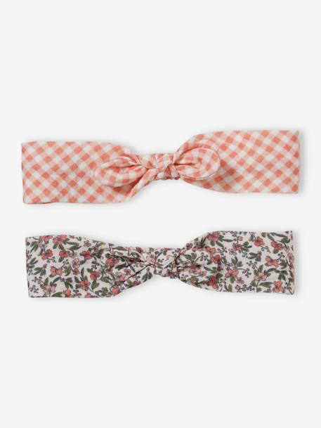 Lot de 2 bandeaux fille imprimés rose+rose nude 5 - vertbaudet enfant 