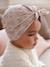 Bonnet esprit turban bébé fille en maille imprimée beige poudré 3 - vertbaudet enfant 