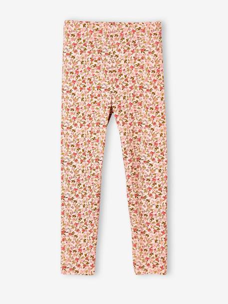 Legging fille imprimé bleu ciel+chocolat+écru+rose nude+vert de gris 10 - vertbaudet enfant 