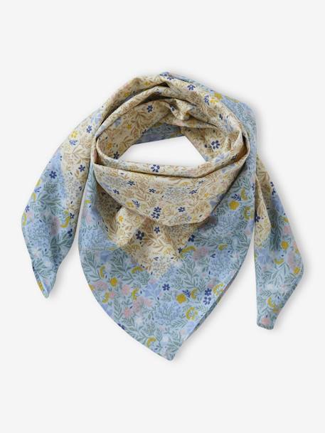 Foulard personnalisable imprimé fleuri fille bleu ciel 2 - vertbaudet enfant 