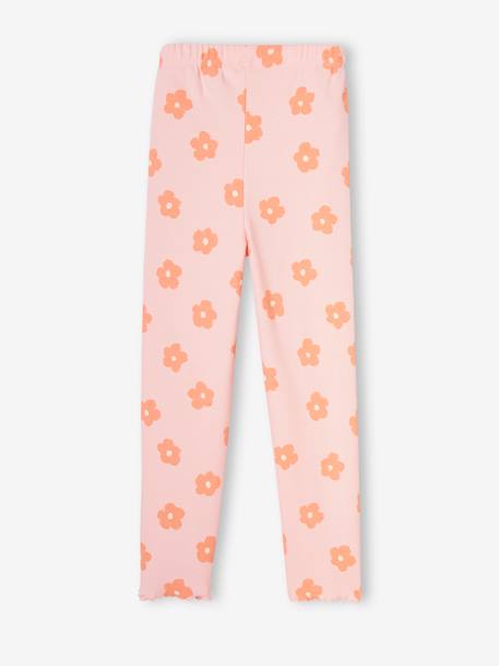 Legging imprimé en maille côtelée fille noisette+rose pâle+vert de gris 11 - vertbaudet enfant 