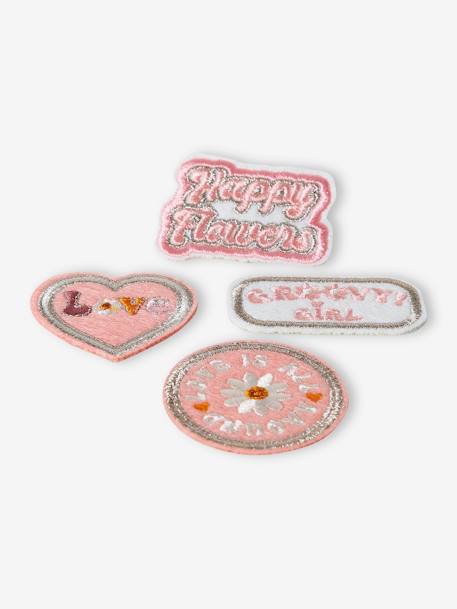 Lot de 4 badges thermocollants fille rose 2 - vertbaudet enfant 