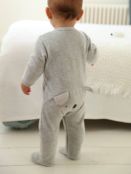 Dors-bien koala bébé en velours gris chiné 2 - vertbaudet enfant 