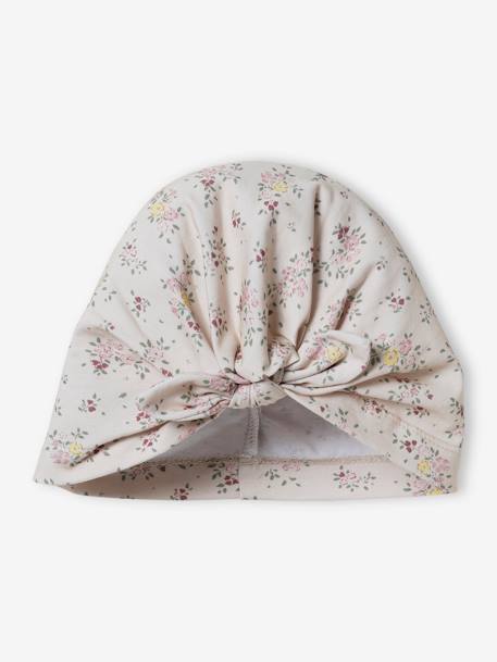 Bébé-Accessoires-Chapeau-Bonnet esprit turban bébé fille en maille imprimée