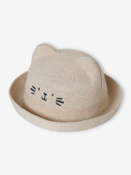 Chapeau forme chat bébé fille sable 1 - vertbaudet enfant 