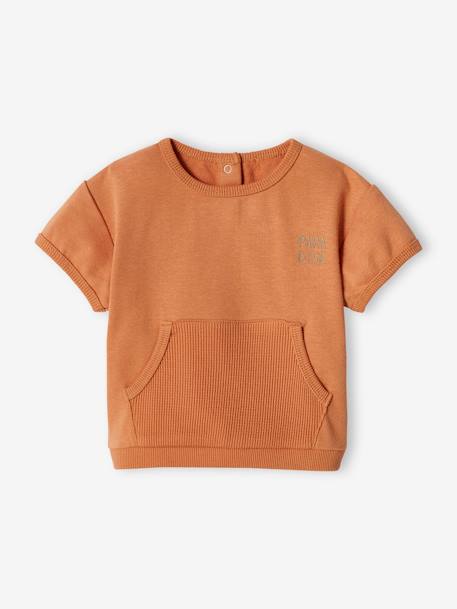 Sweat bébé manches courtes rouille 3 - vertbaudet enfant 