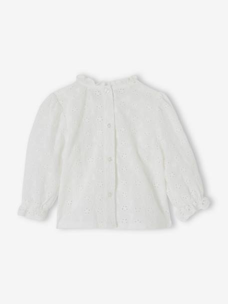 Blouse en broderie anglaise Bébé à volants blanc+rose pâle 5 - vertbaudet enfant 