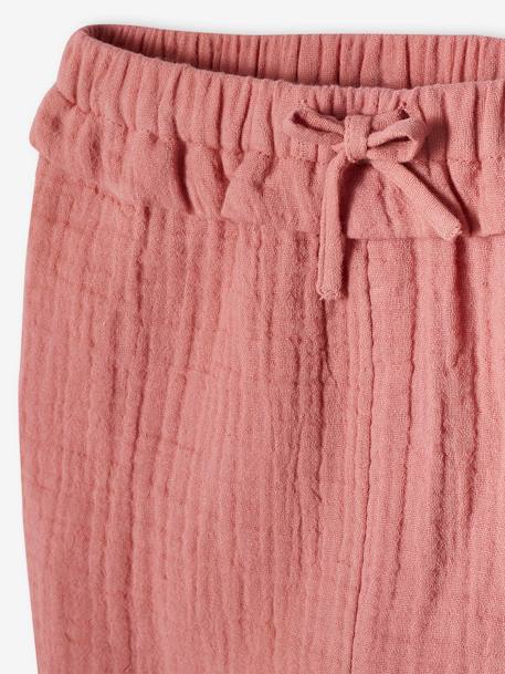 Pantalon en gaze de coton bébé bleu grisé+écru+vieux rose 10 - vertbaudet enfant 