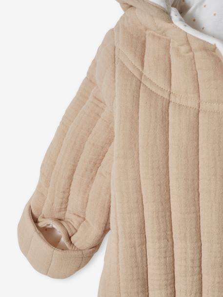 Combipilote en gaze de coton bébé ouverture décalée beige 5 - vertbaudet enfant 