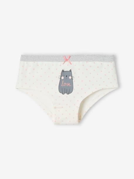 Lot de 3 shorties fille chats gris chiné 2 - vertbaudet enfant 