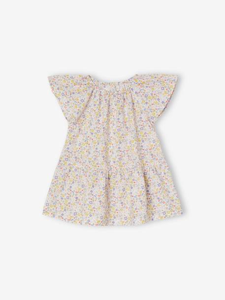 Robe fleurie bébé manches papillon blanc imprimé+écru 4 - vertbaudet enfant 