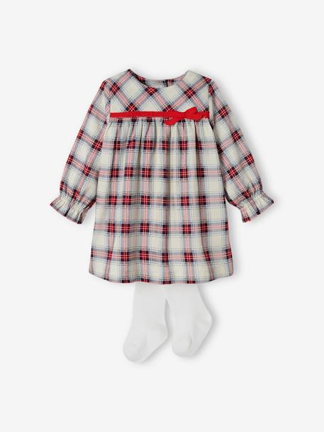 Robe à carreaux bébé et son collant assorti  - vertbaudet enfant