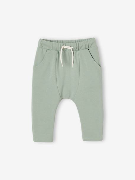 Pantalon bébé en maille piquée marron+vert d'eau 4 - vertbaudet enfant 