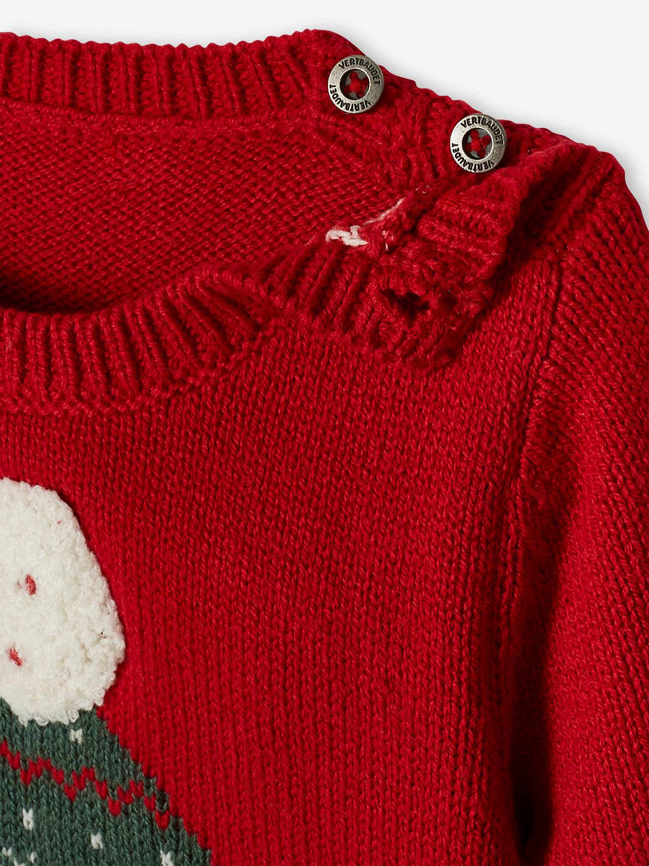 Pull de No l b b motif ours rouge Vertbaudet