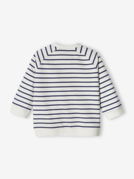 Sweat rayé en molleton bébé bleu ardoise 3 - vertbaudet enfant 