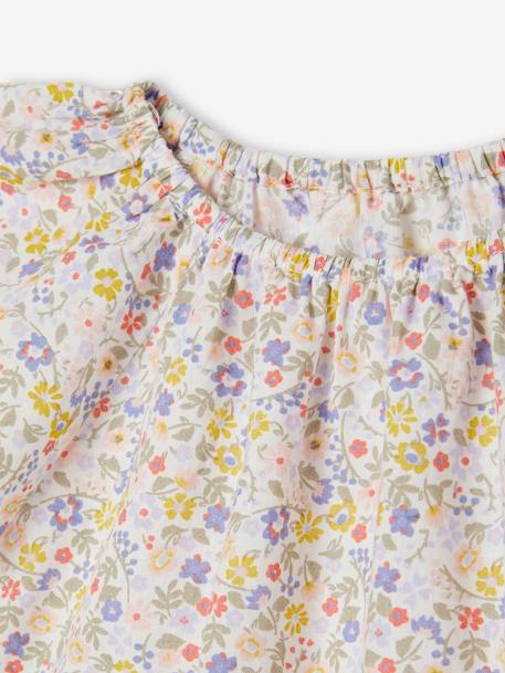 Robe fleurie bébé manches papillon blanc imprimé+écru 6 - vertbaudet enfant 