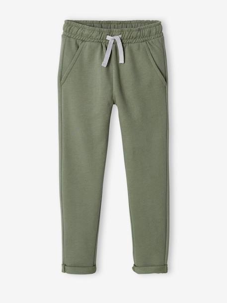 Pantalon jogger garçon en molleton BASICS marine chiné+noir chiné+vert sauge 7 - vertbaudet enfant 