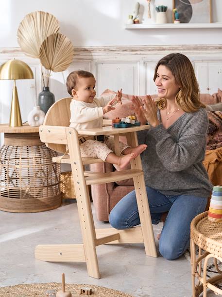 Chaise haute évolutive Woody 2 VERTBAUDET bois 1 - vertbaudet enfant 