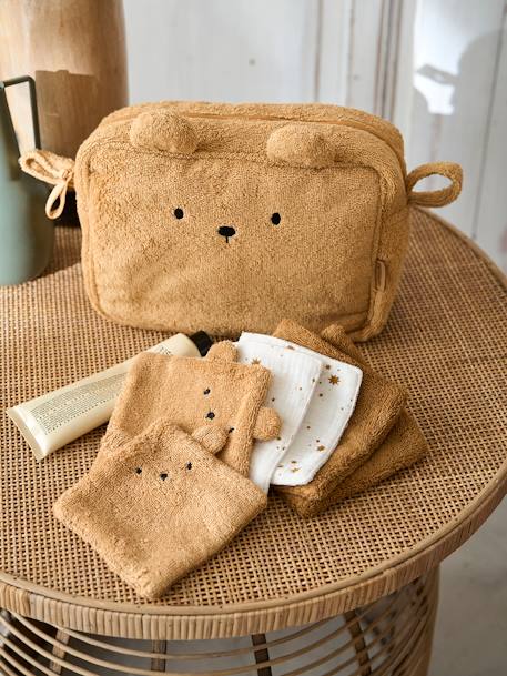 Trousse de toilette Ourson en éponge caramel 3 - vertbaudet enfant 