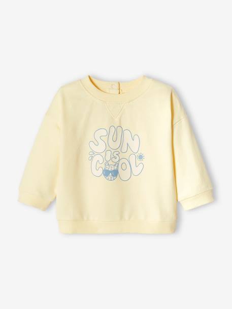 Sweat imprimé bébé jaune pastel 1 - vertbaudet enfant 