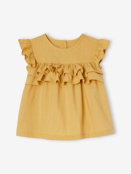 Blouse bébé à volants jaune pâle 3 - vertbaudet enfant 