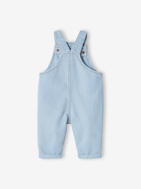 Salopette en denim bébé poches contrastées denim bleached 3 - vertbaudet enfant 