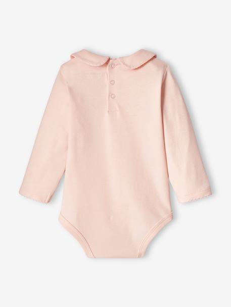 Body manches longues col claudine bébé rose pâle 3 - vertbaudet enfant 