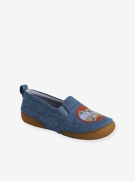 Chaussons élastiqués enfant en toile bleu 1 - vertbaudet enfant 