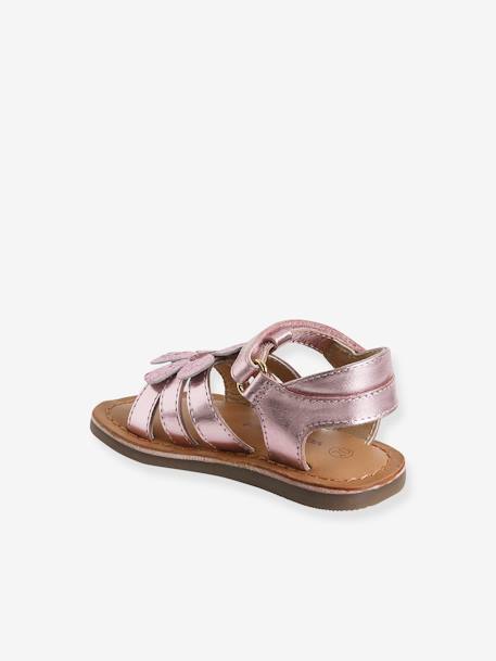 Sandales scratchées en cuir bébé fille rose 4 - vertbaudet enfant 