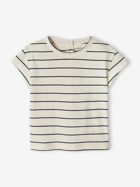 Lot de 2 T-shirts basics bébé manches courtes bleu grisé+caramel 3 - vertbaudet enfant 