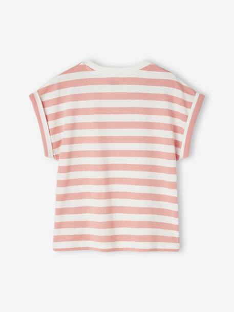 T-shirt rayé personnalisable fille rayé rose 3 - vertbaudet enfant 