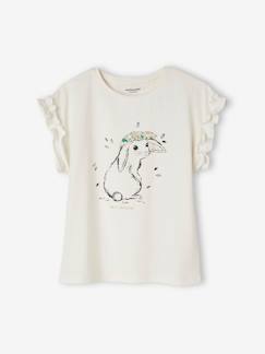 T-shirt à motif irisé fille manches courtes volantées  - vertbaudet enfant