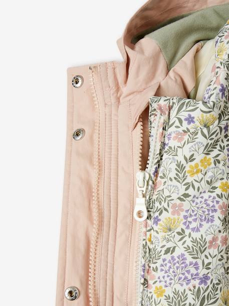 Parka 3 en 1 mi-saison fille rose poudré+vert d'eau 11 - vertbaudet enfant 