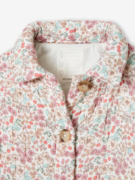 Veste matelassée imprimée fleurs fille écru 8 - vertbaudet enfant 