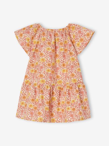 Robe fleurie bébé manches papillon blanc imprimé+écru 2 - vertbaudet enfant 