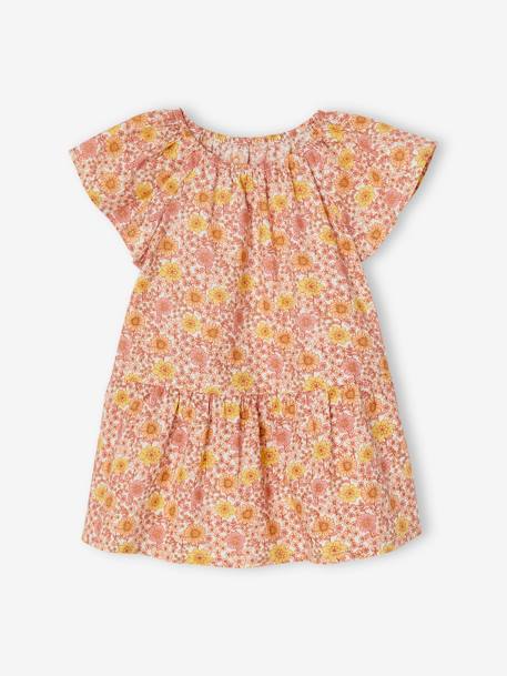 Robe fleurie bébé manches papillon blanc imprimé+écru 1 - vertbaudet enfant 