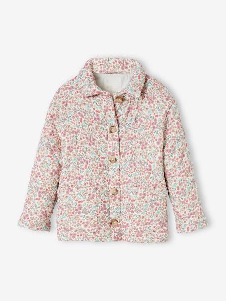 Veste matelassée imprimée fleurs fille écru 9 - vertbaudet enfant 