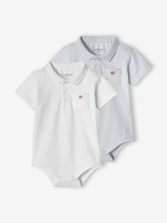 Bébé-Body-Lot de 2 bodies bébé naissance ouverture polo avec poche